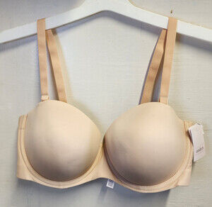 New Auden Women's Beige Underwire Lightly Line Bra Adjustable Straps Size 38DD